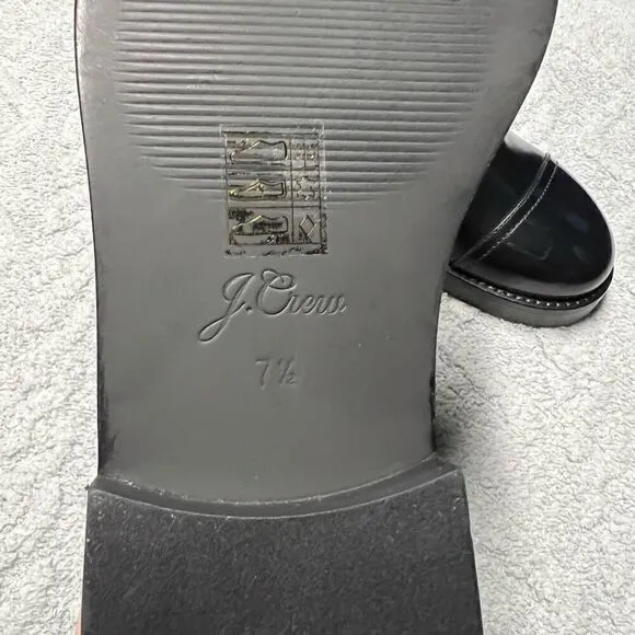 J.Crew Rib-cuff boots in Italian leather Black Gray Size 7.5 NWB