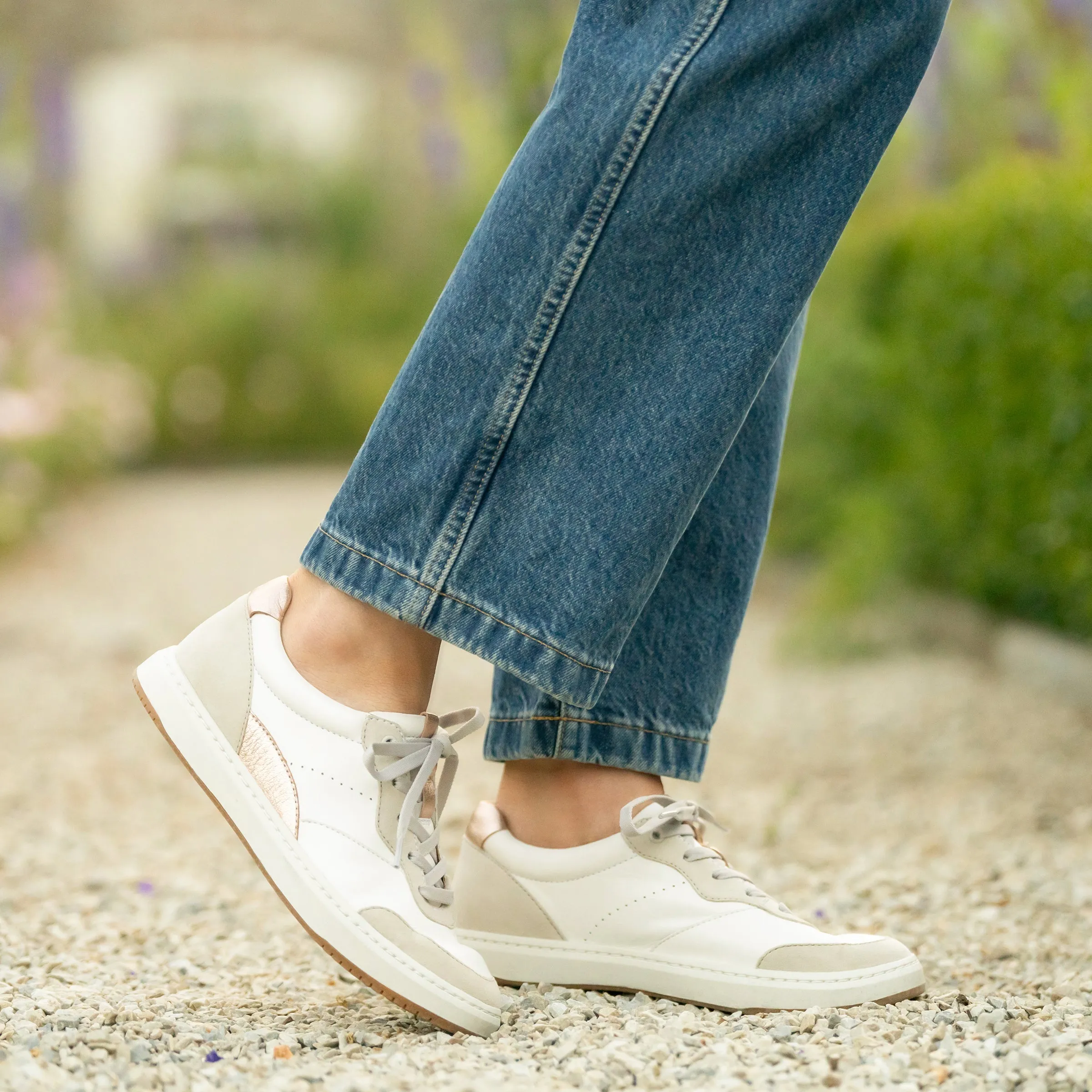 Josey - White/Rose Gold Nappa Sneaker - 10102-000396