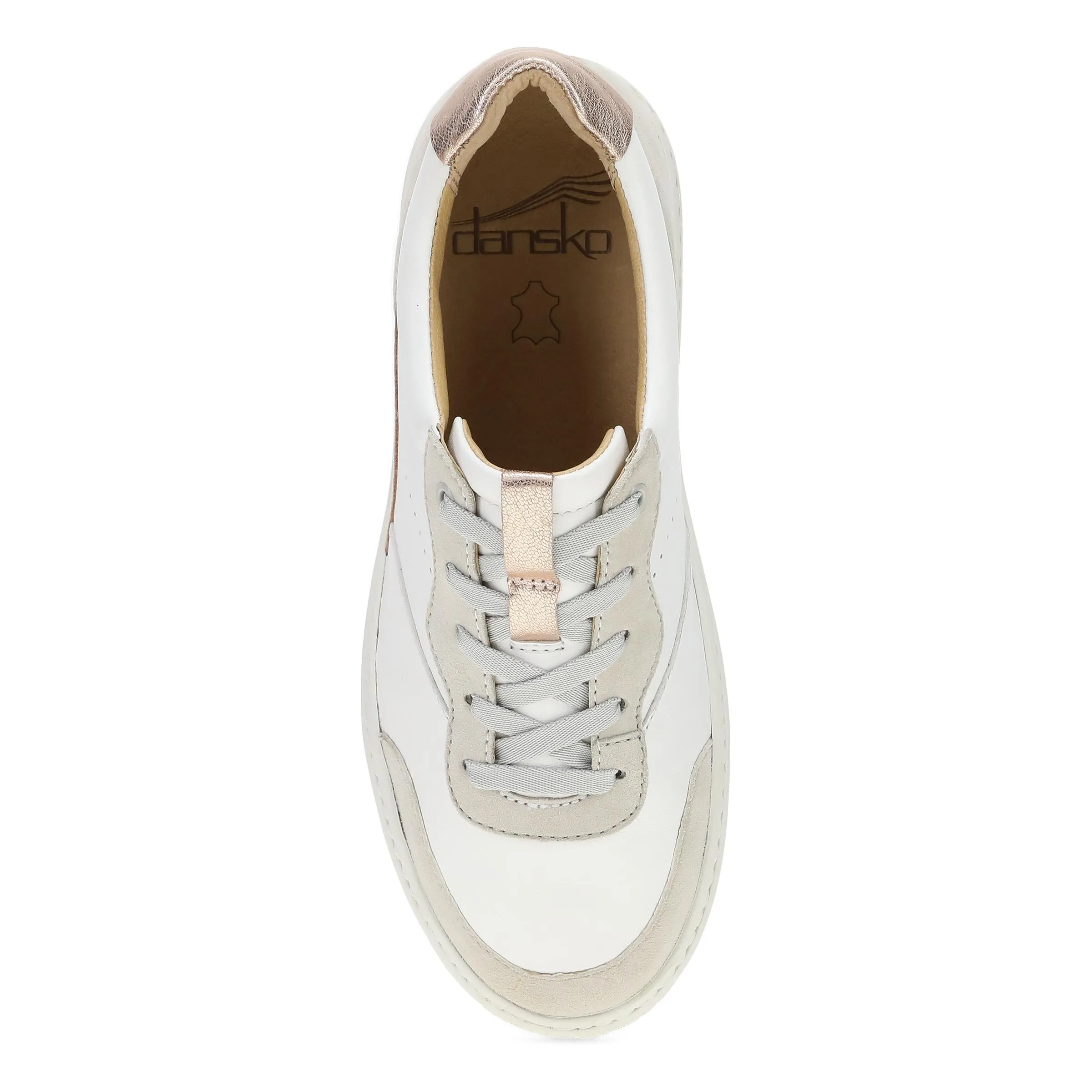 Josey - White/Rose Gold Nappa Sneaker - 10102-000396