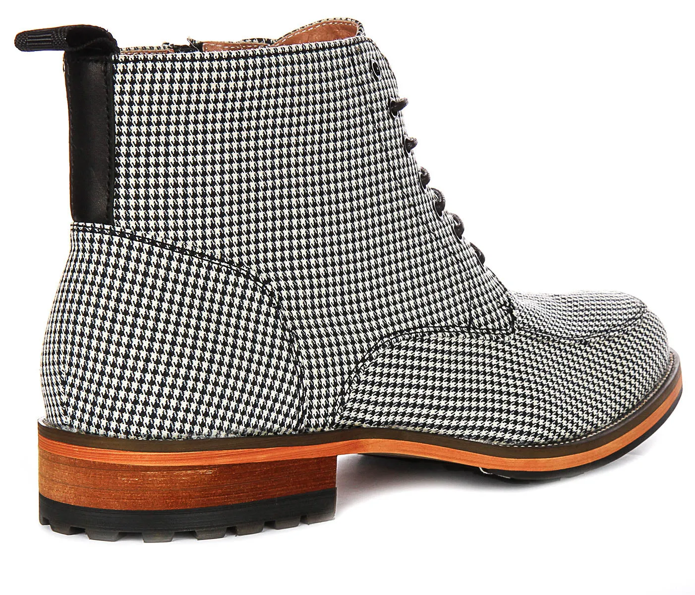 Justinreess England Cavan In Black White Houndstooth Print