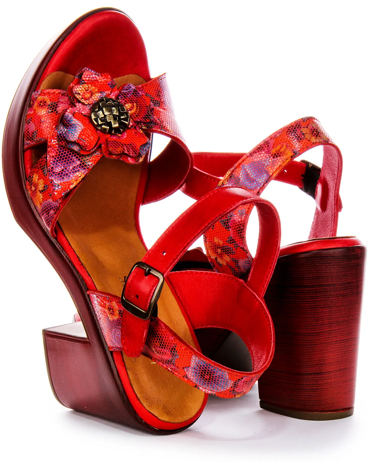 Justinreess England Sunny In Red Floral For Women | Secret Sale
