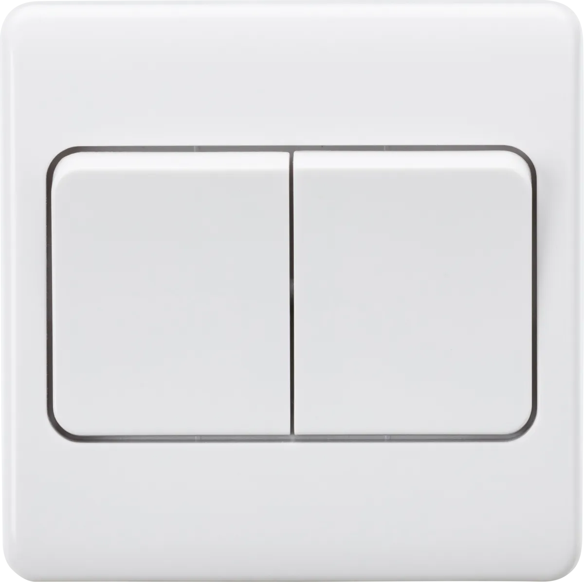 Knightsbridge CU3W White Curved Edge 10AX 2G 2-Way Wide Rocker Switch