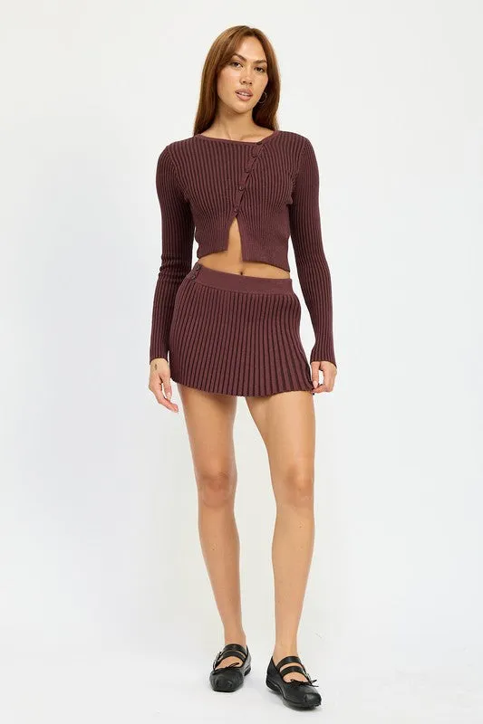 Maroon Mini Skirt