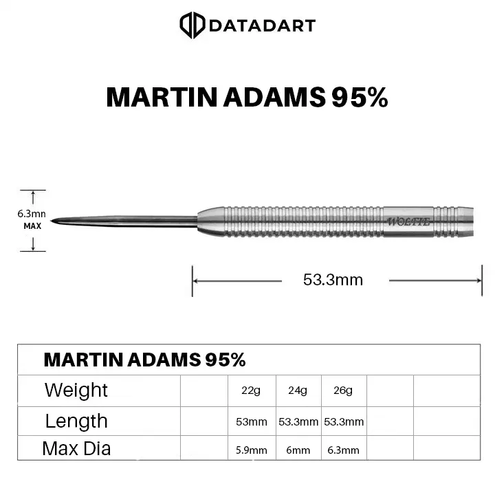 Martin Adams Steel Tip Darts - 95% Tungsten