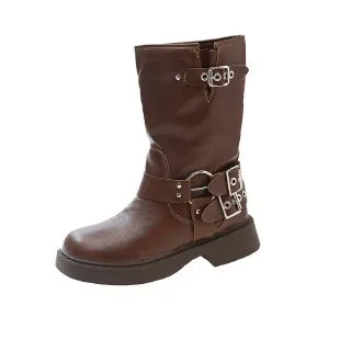 Martin boots popular autumn and winter new women's British style retro elastic thin boots velvet thick heel short boots