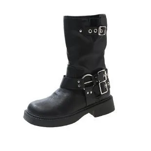 Martin boots popular autumn and winter new women's British style retro elastic thin boots velvet thick heel short boots