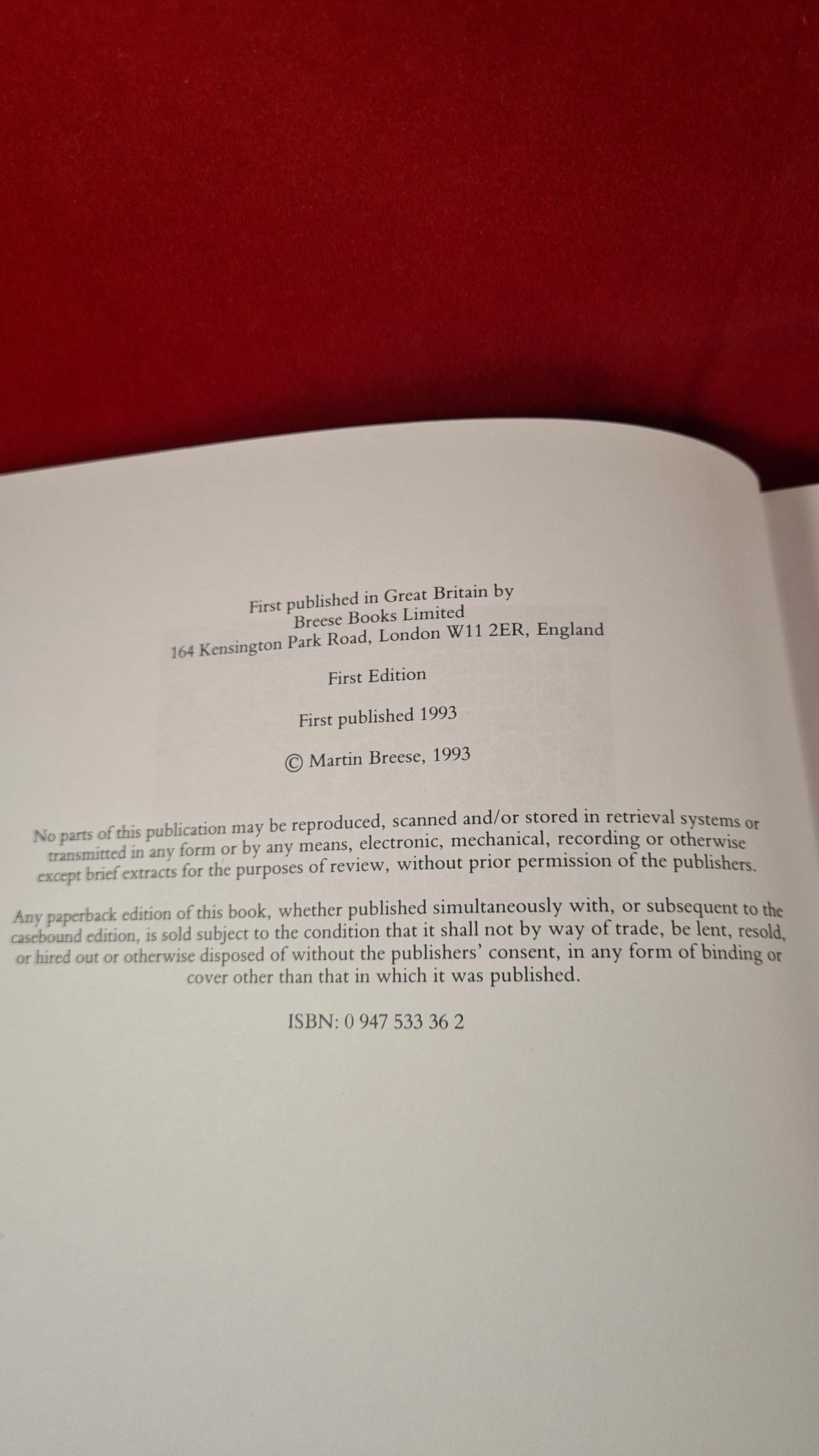 Martin Breese - Guide To Modern First Editions, Breese Books 1993, First Edition
