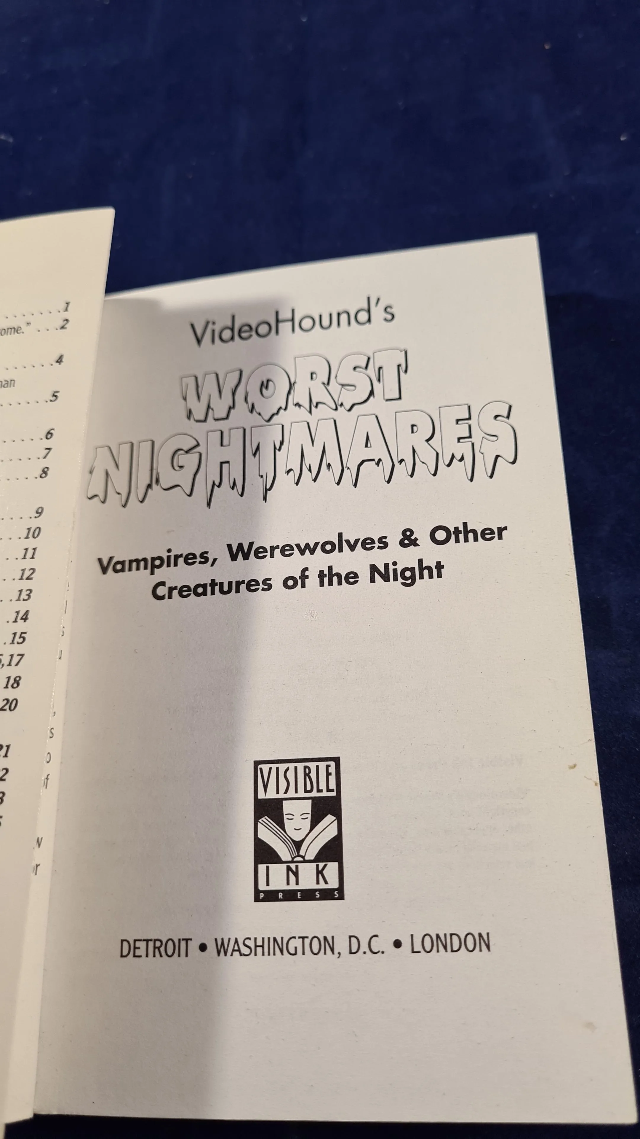Martin Connors - VideoHound's Worst Nightmares, Visible Ink, 1995, Paperbacks