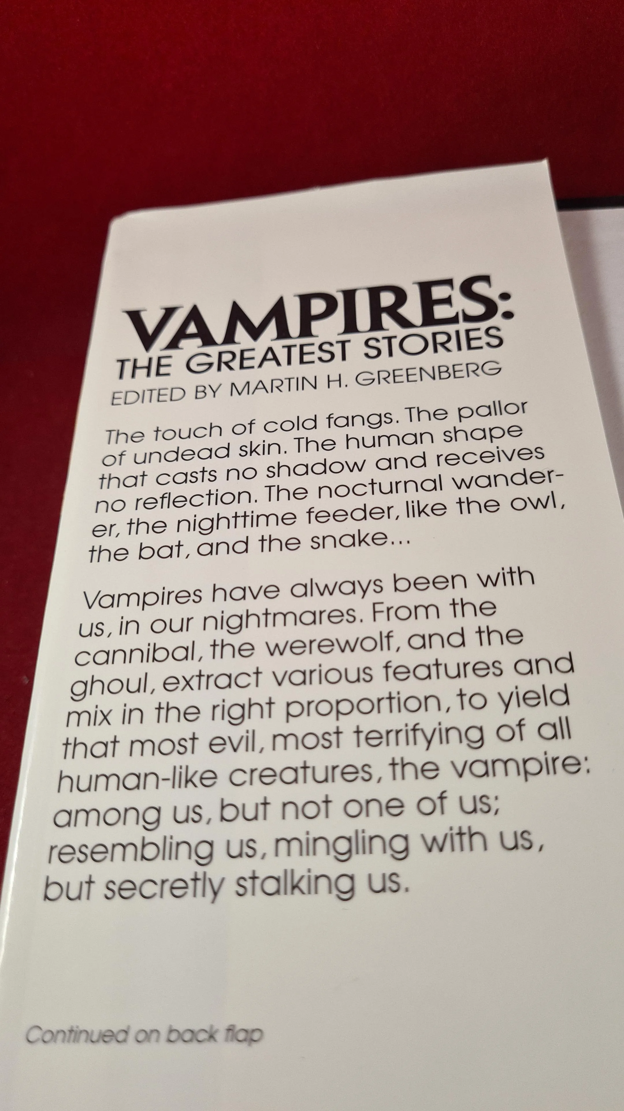 Martin H Greenberg - Vampires The Greatest Stories, MJF Books, 1997, First Edition