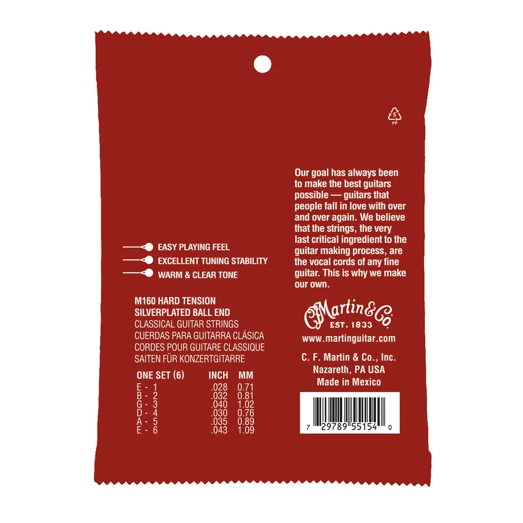 Martin M160 - Classical Strings High Tension - Ball End 28-43 Guitar Strings