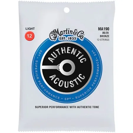 Martin MA190 SP 12-String 80/20 Bronze Acoustic Guitar Set 12-54