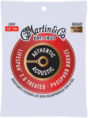 MARTIN MA540T LIGHT 12 - 54 PHOSPHOR BRONZE AUTHENTIC ACOUSTIC LIFESPAN® 2.0 GUITAR STRINGS