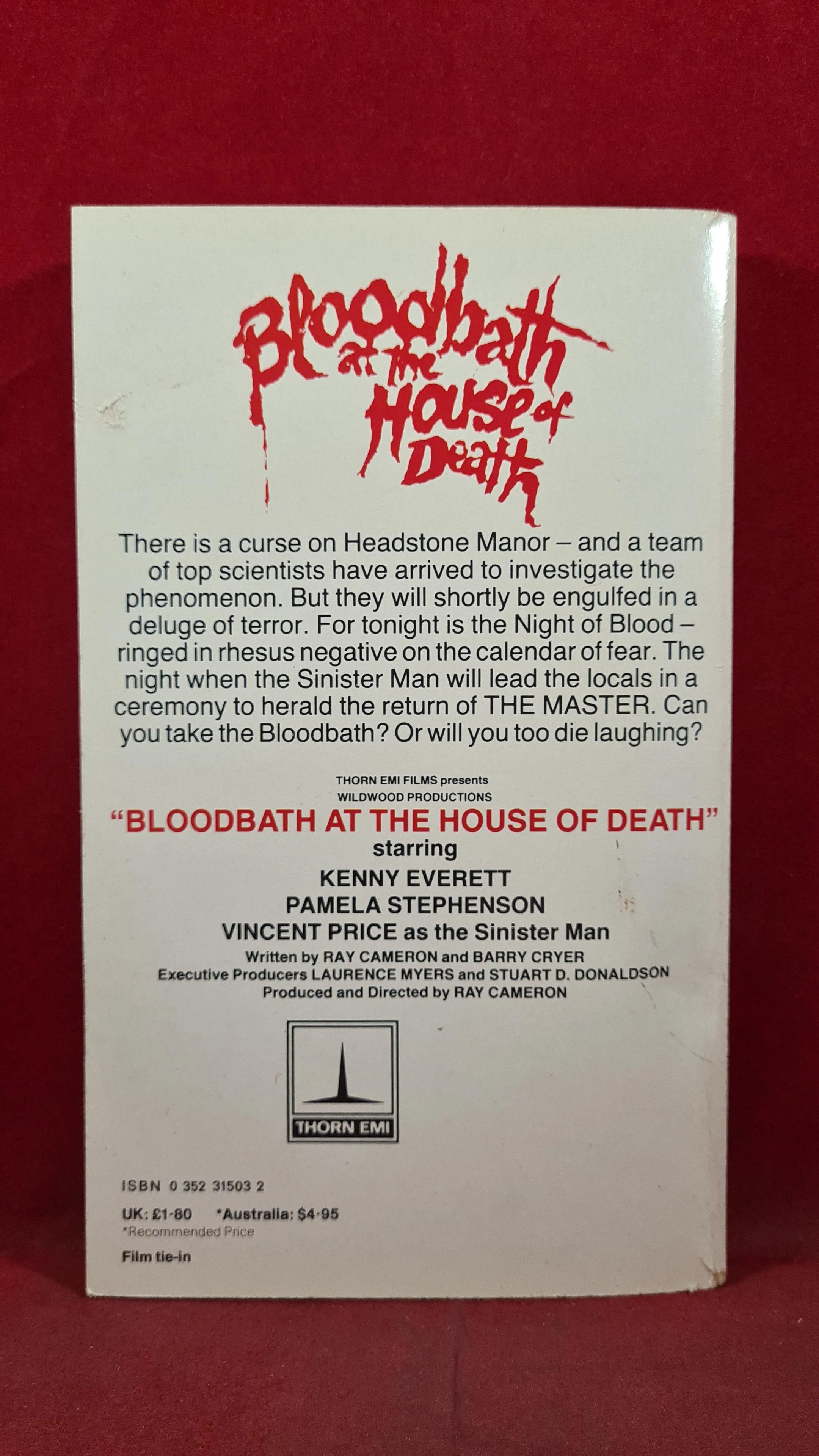 Martin Noble - Bloodbath at the House of Death, Star Book, 1984, Paperbacks