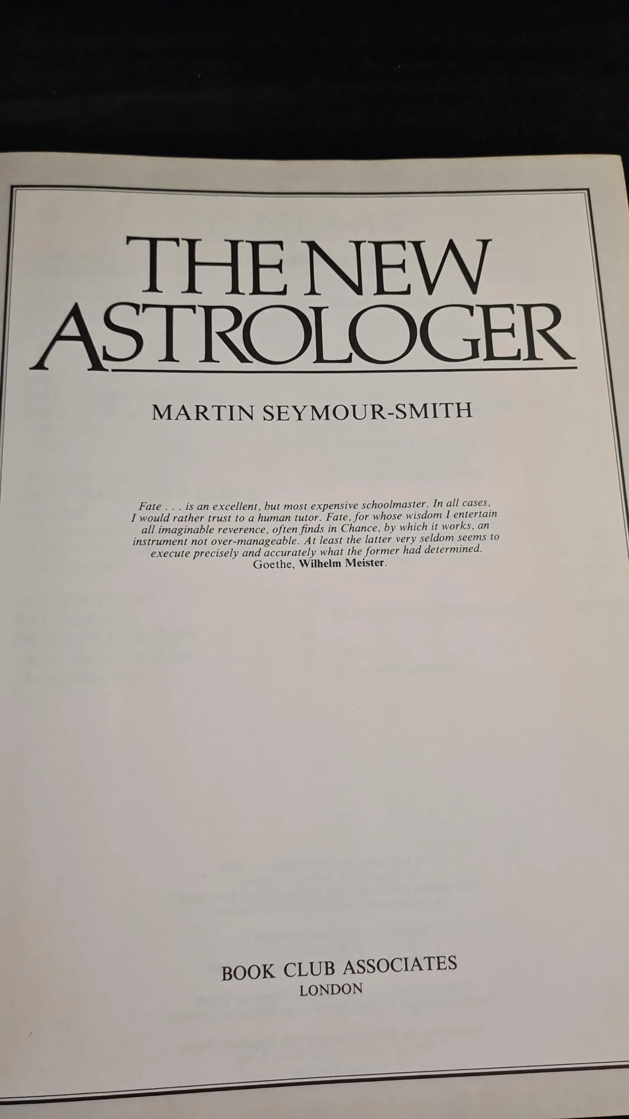 Martin Seymour-Smith - The New Astrologer, BCA, 1981