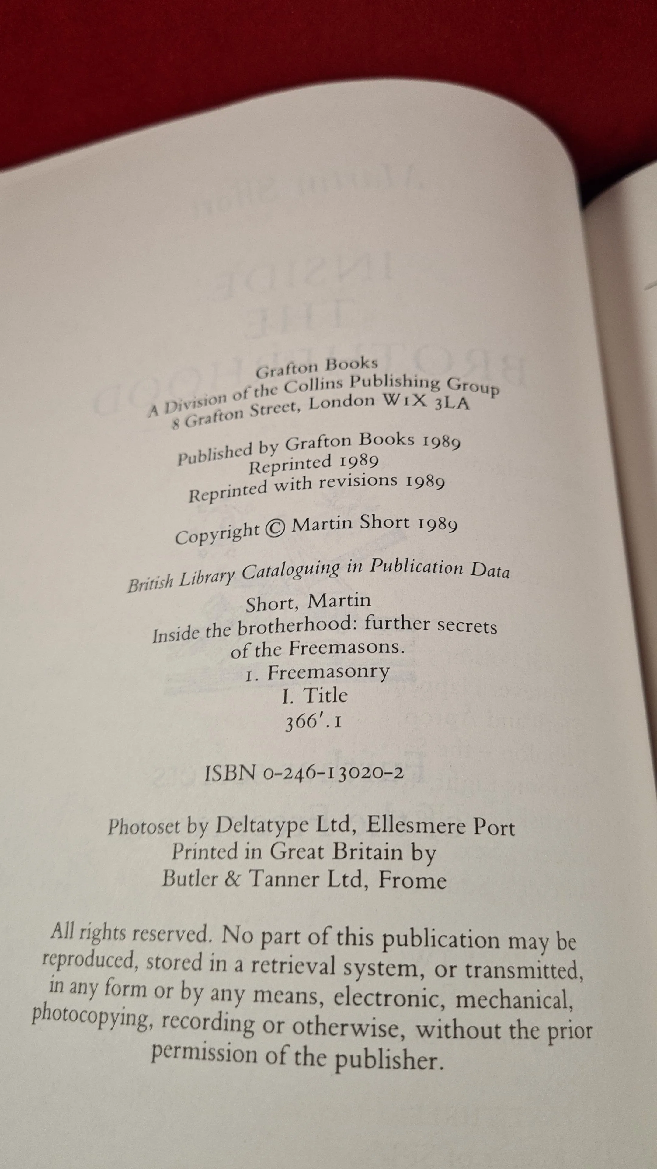 Martin Short - Inside The Brotherhood, Grafton Books, 1989
