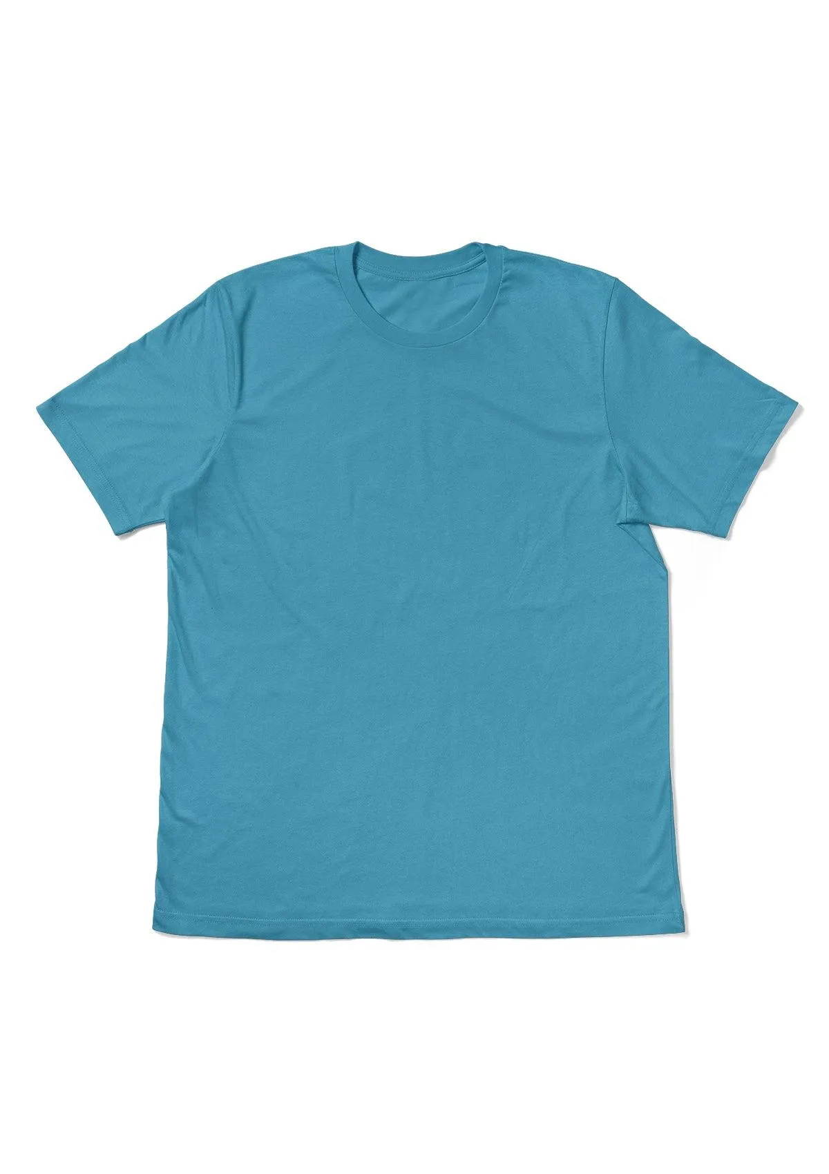 Men’s Aqua Blue Airlume Cotton Crew Neck T-Shirt
