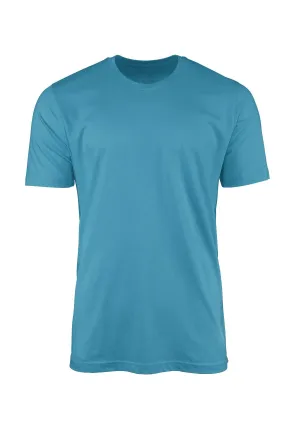 Men’s Aqua Blue Airlume Cotton Crew Neck T-Shirt