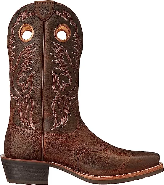 Men's Ariat Brown Oiled Rowdy Heritage Roughstock, SR, Pull On Square Soft Toe Western Boot