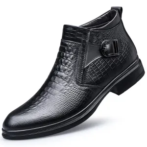 men's Chelsea bootss- Genuine Leather- Thick Sole Fashion Boots for men
