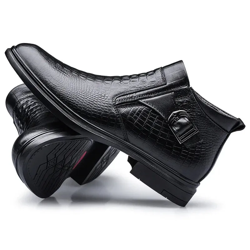 men's Chelsea bootss- Genuine Leather- Thick Sole Fashion Boots for men