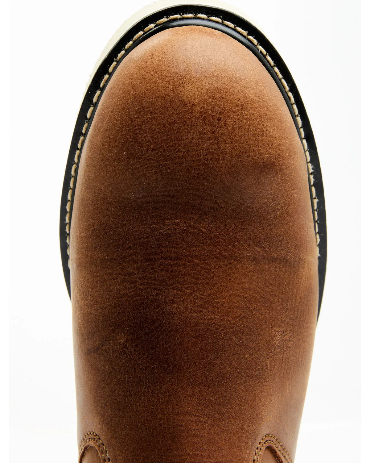 Men's Crazy Horse Wedge Chelsea Work Boots - Composite Toe