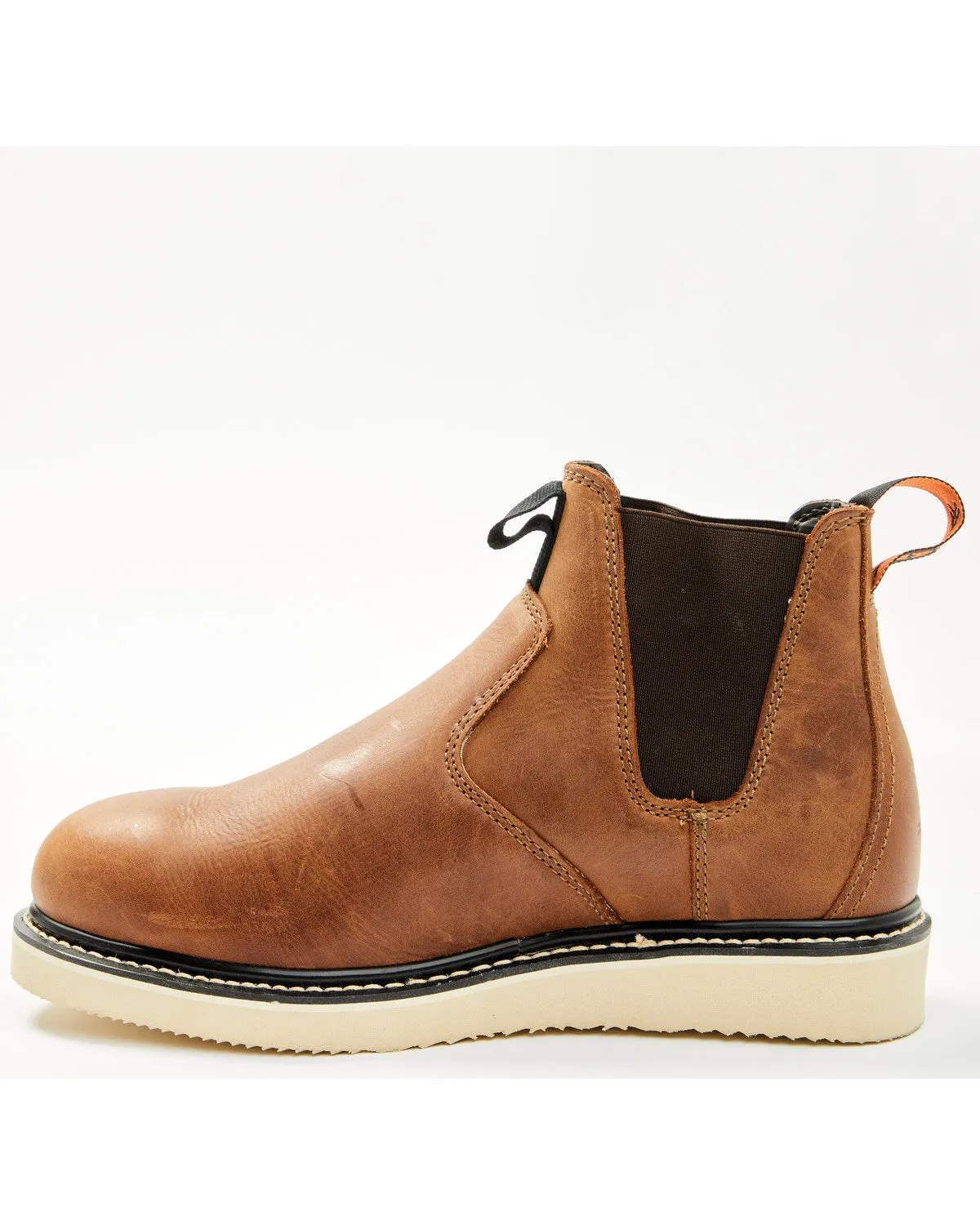 Men's Crazy Horse Wedge Chelsea Work Boots - Composite Toe