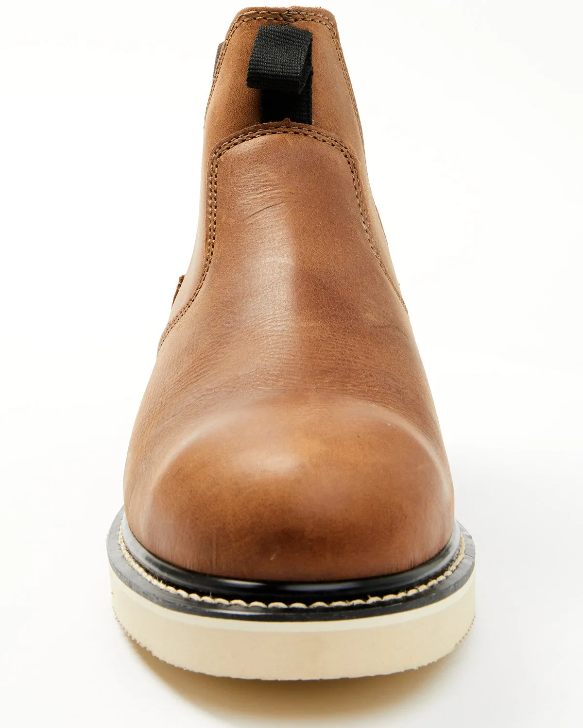 Men's Crazy Horse Wedge Chelsea Work Boots - Composite Toe