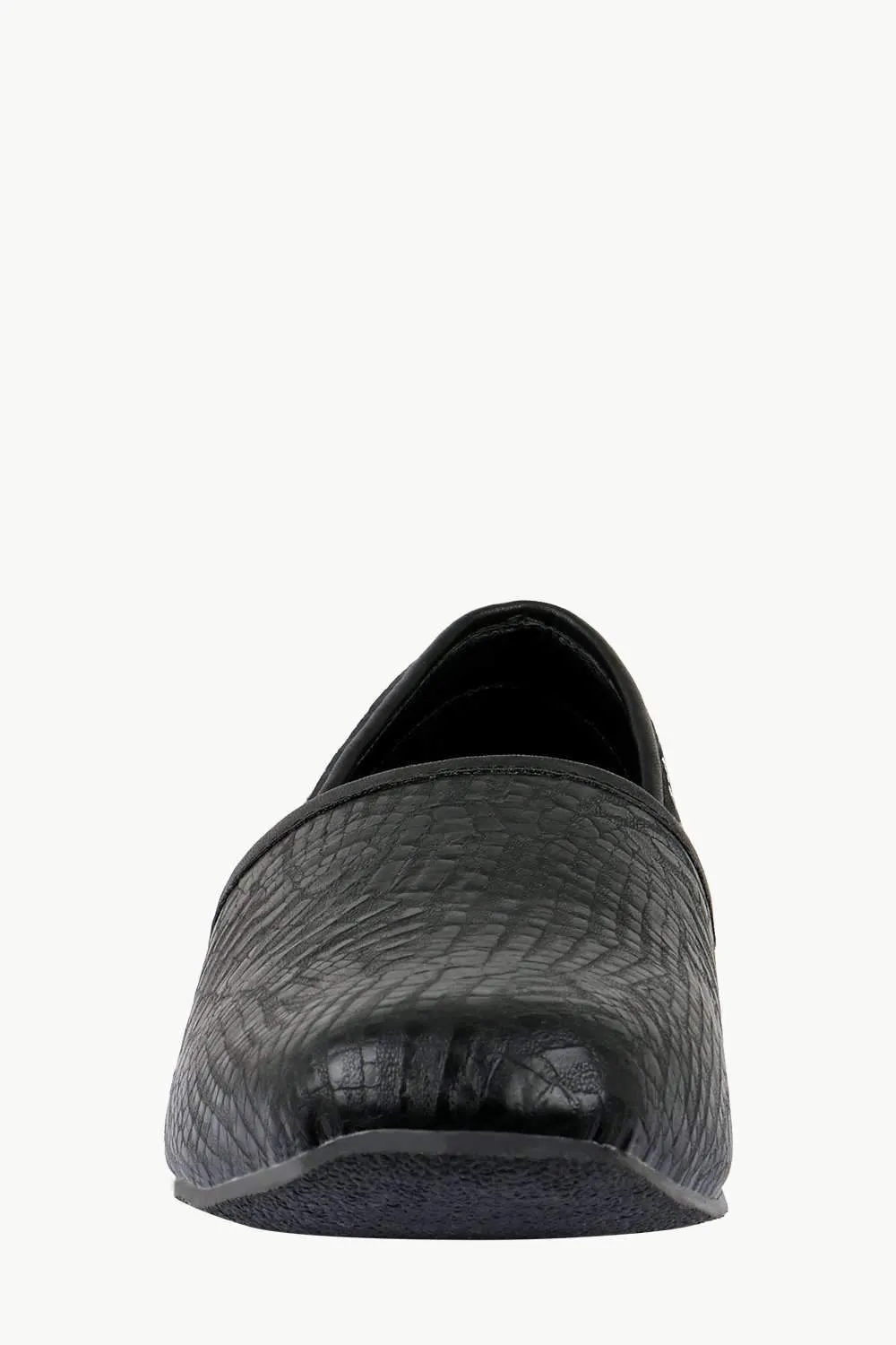 Men's Faux Leather Black Juttis