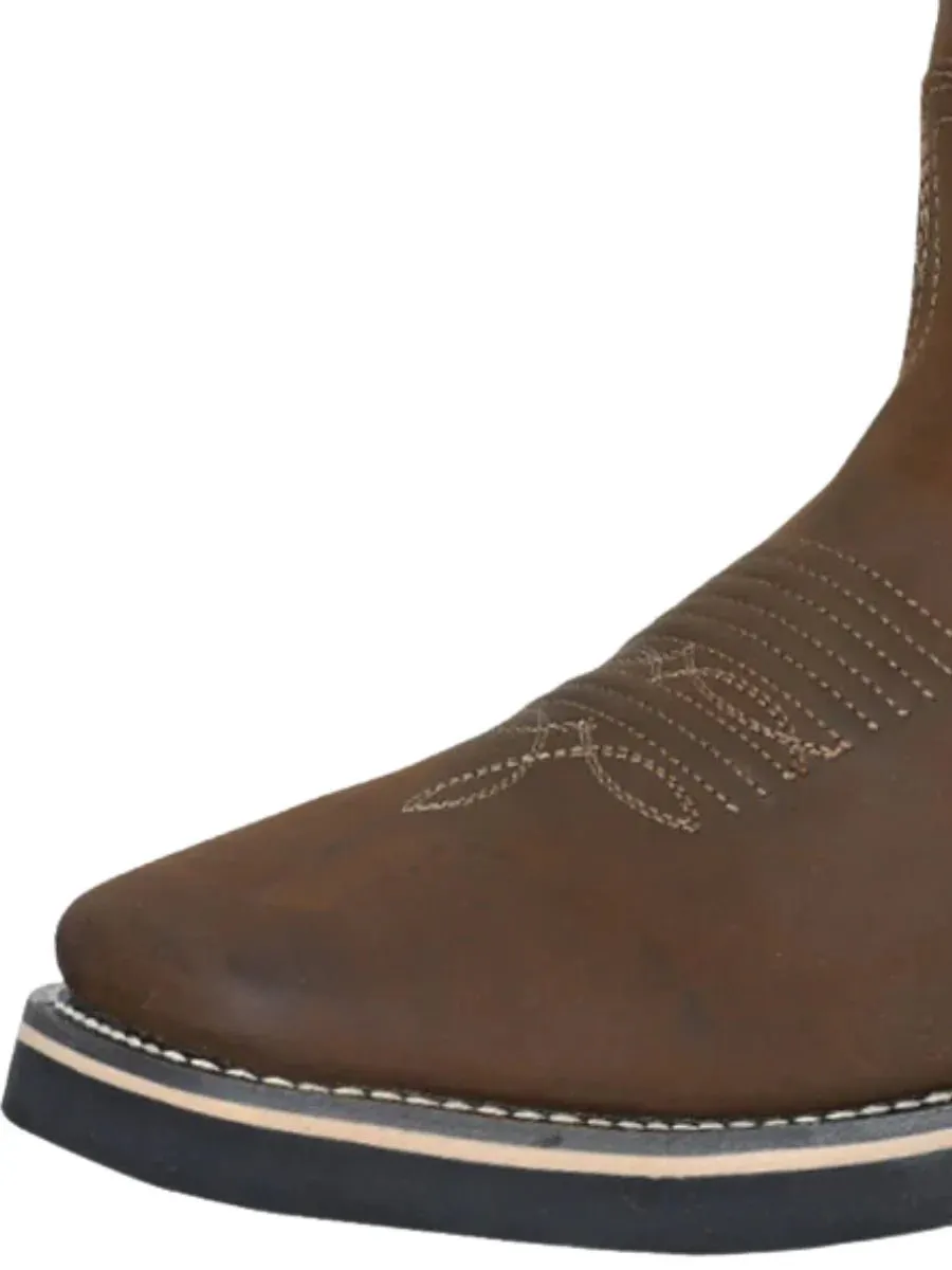 Men's Genuine Leather Rodeo Work Boots 'Establo' Color TAN 41550