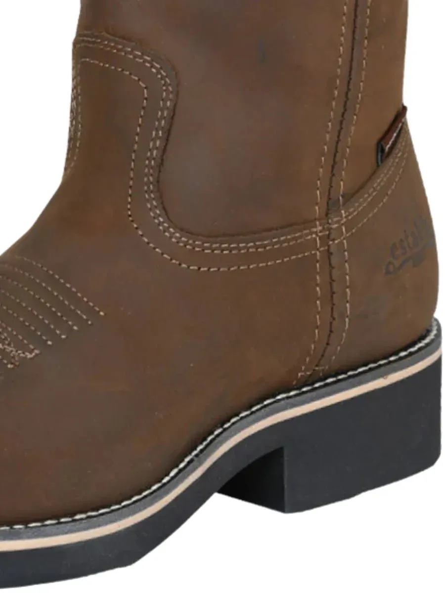 Men's Genuine Leather Rodeo Work Boots 'Establo' Color TAN 41550