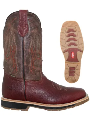 Men's Genuine Leather Soft Toe Pull-On Tube Rodeo Work Boots 'Establo' Shedron 41541