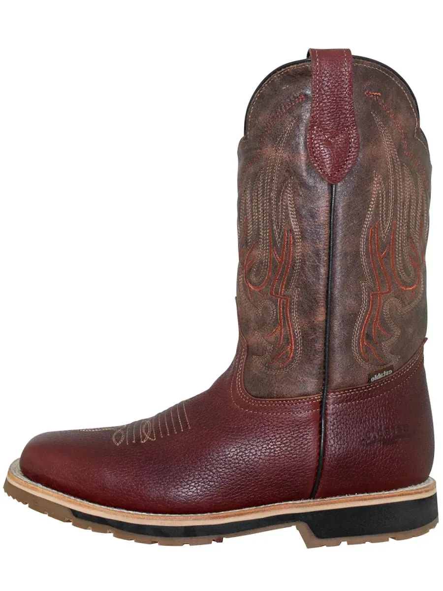Men's Genuine Leather Soft Toe Pull-On Tube Rodeo Work Boots 'Establo' Shedron 41541