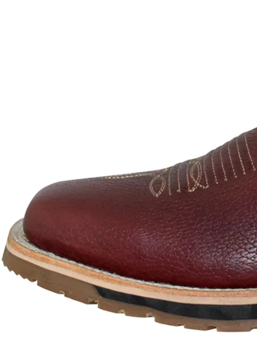 Men's Genuine Leather Soft Toe Pull-On Tube Rodeo Work Boots 'Establo' Shedron 41541