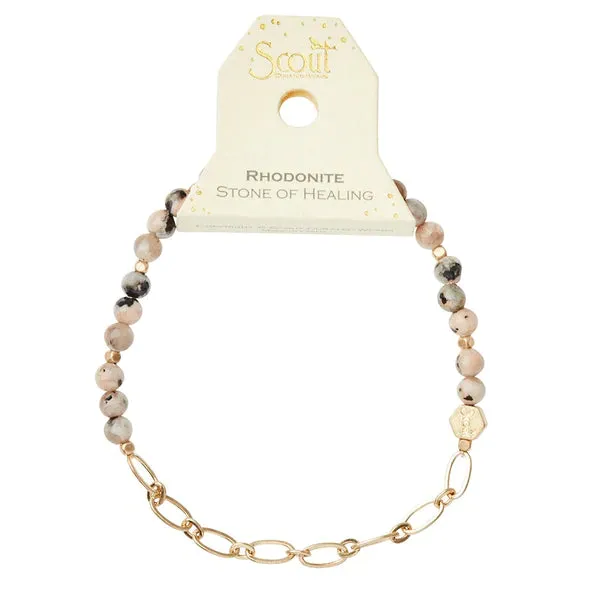 Mini Stone w/Chain Stacking Bracelet - Multiple Options