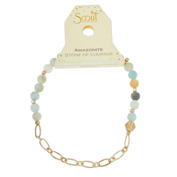 Mini Stone w/Chain Stacking Bracelet - Multiple Options