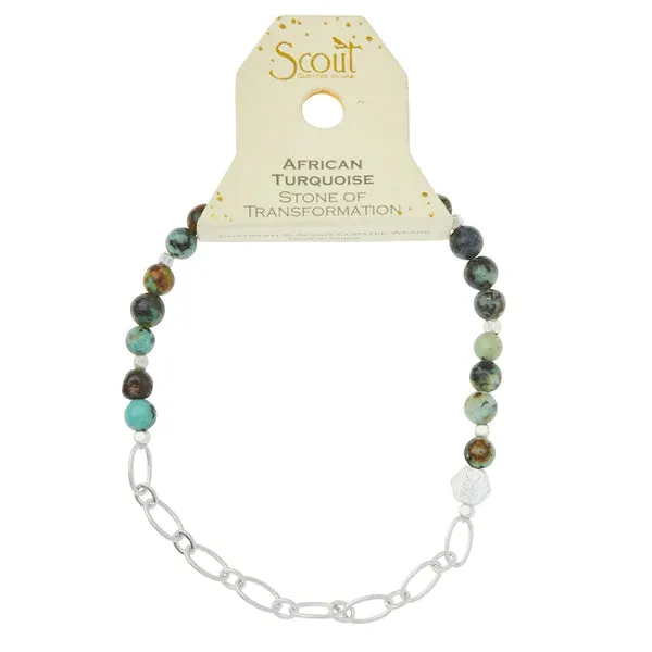 Mini Stone w/Chain Stacking Bracelet - Multiple Options