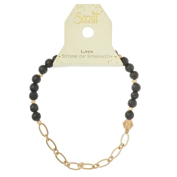Mini Stone w/Chain Stacking Bracelet - Multiple Options