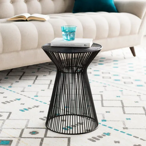 Modern Accent Piece - 18H x 14W x 14D Metal End Table