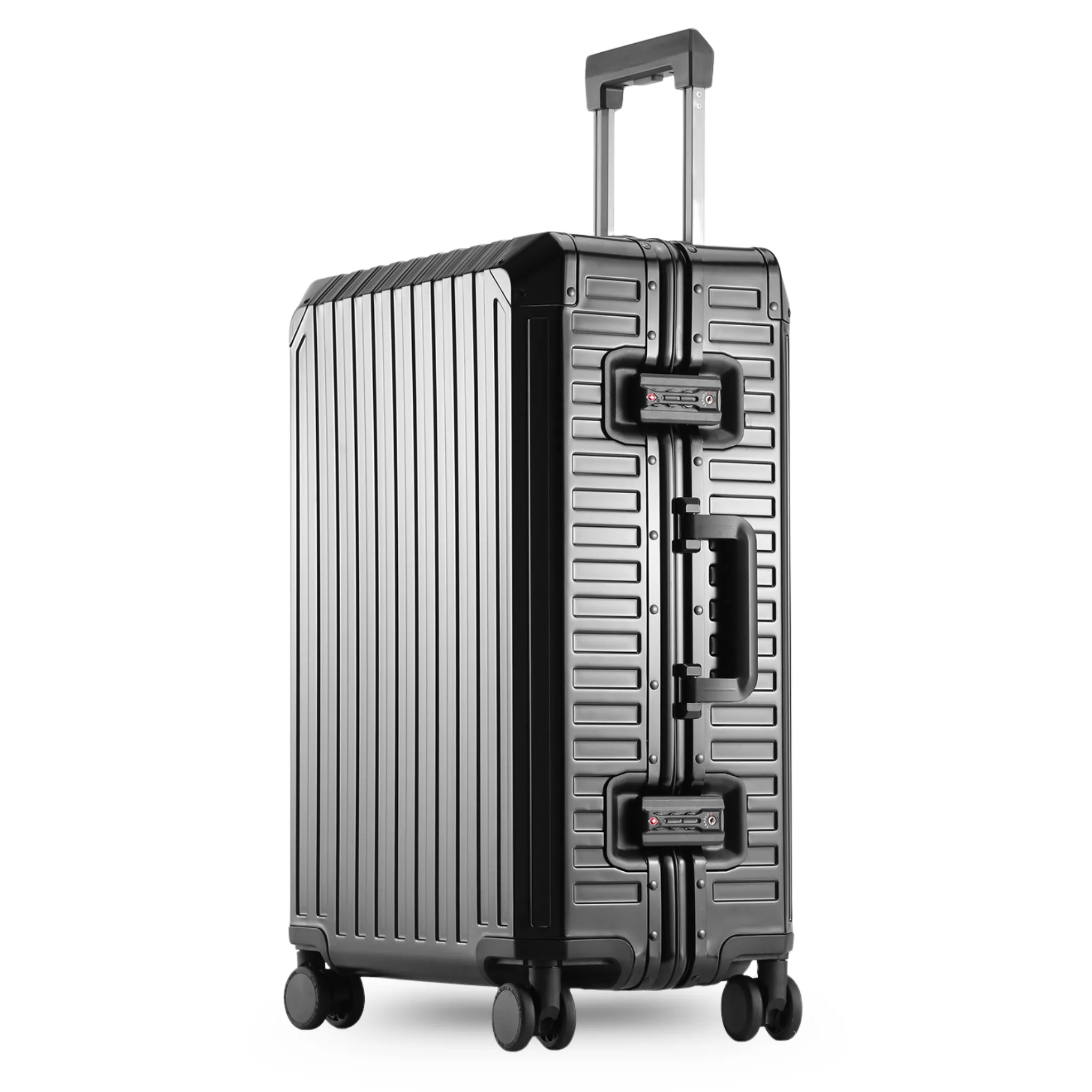 MONO CHECKED SUITCASE BLACK | ALUMINUM