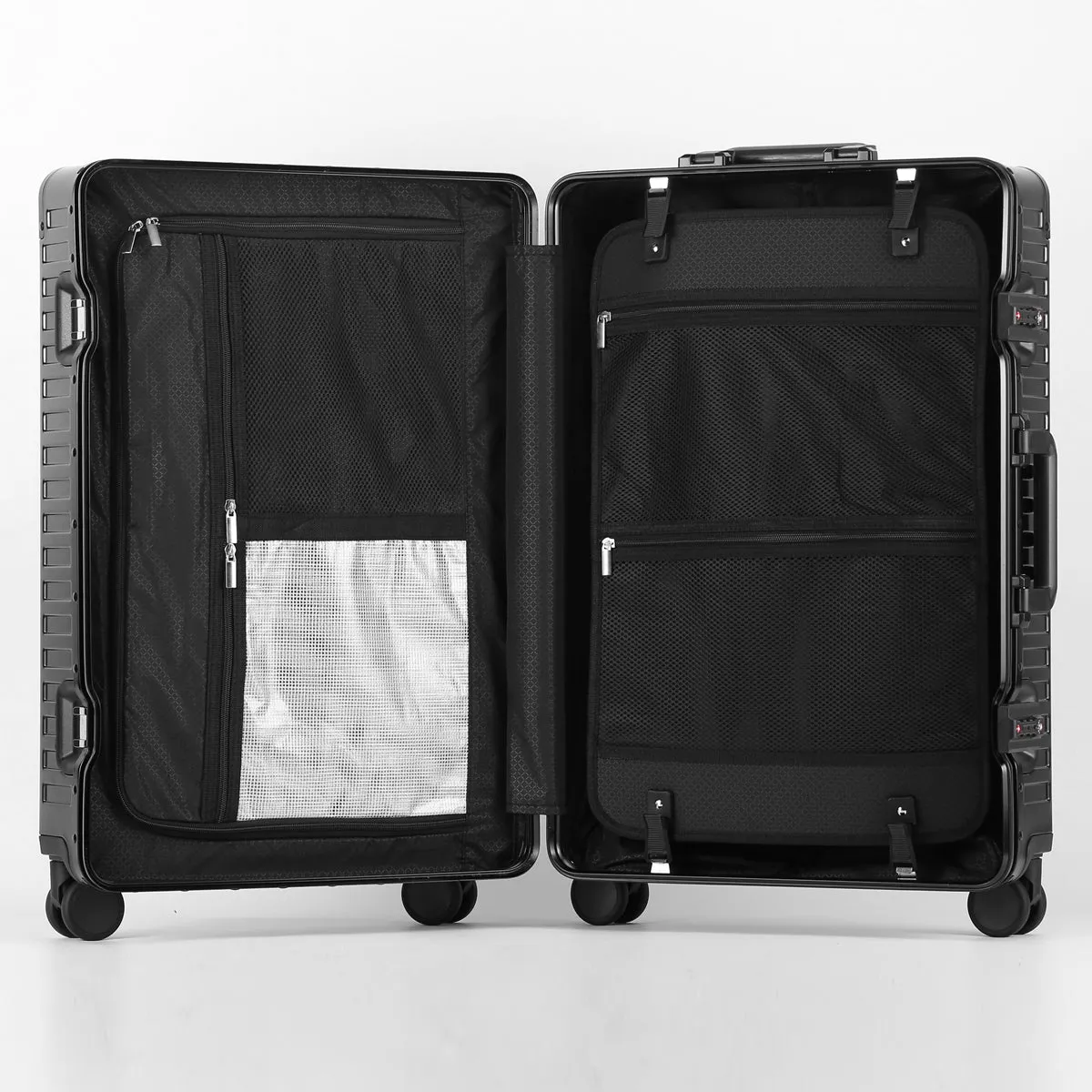 MONO CHECKED SUITCASE BLACK | ALUMINUM