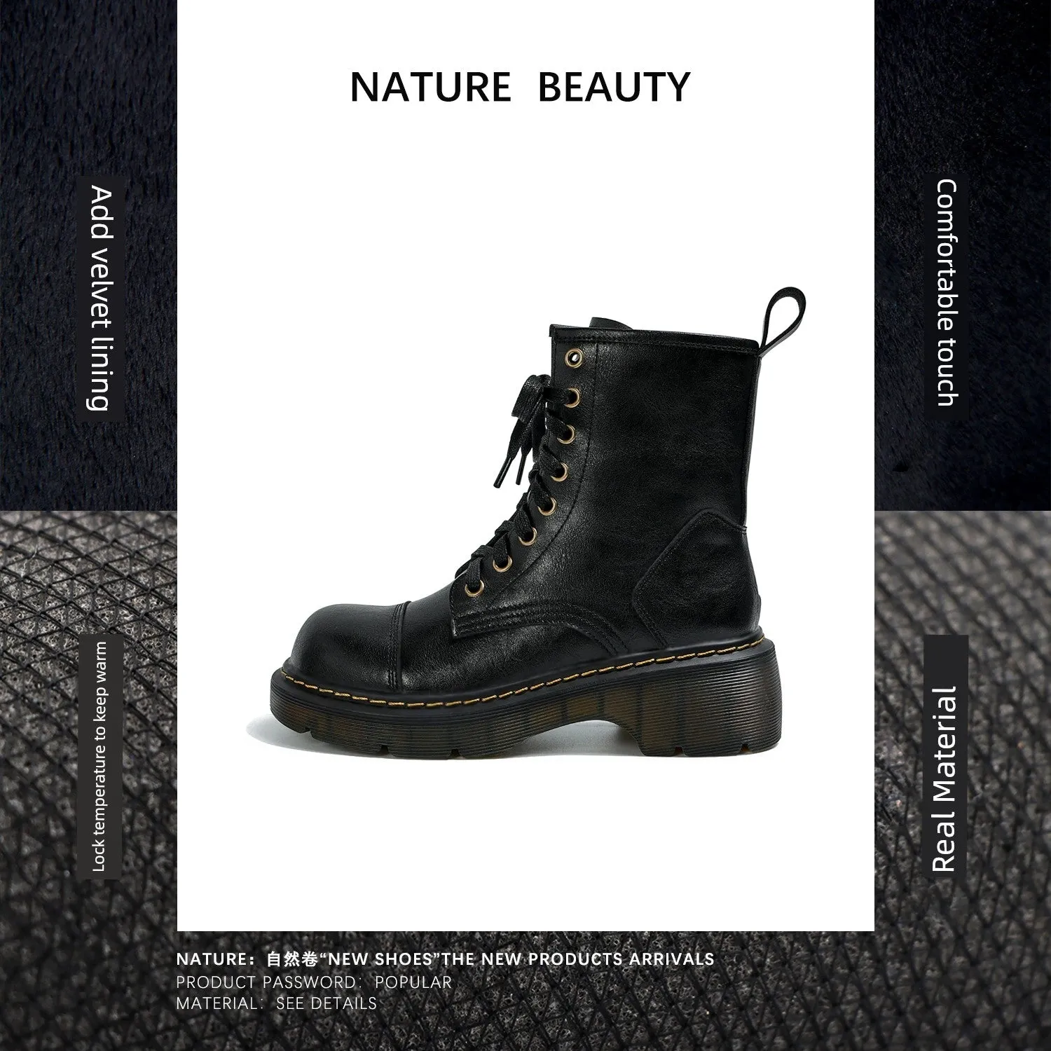 Natural Roll Shoelace Ins Fried Street Brown Martin Boots