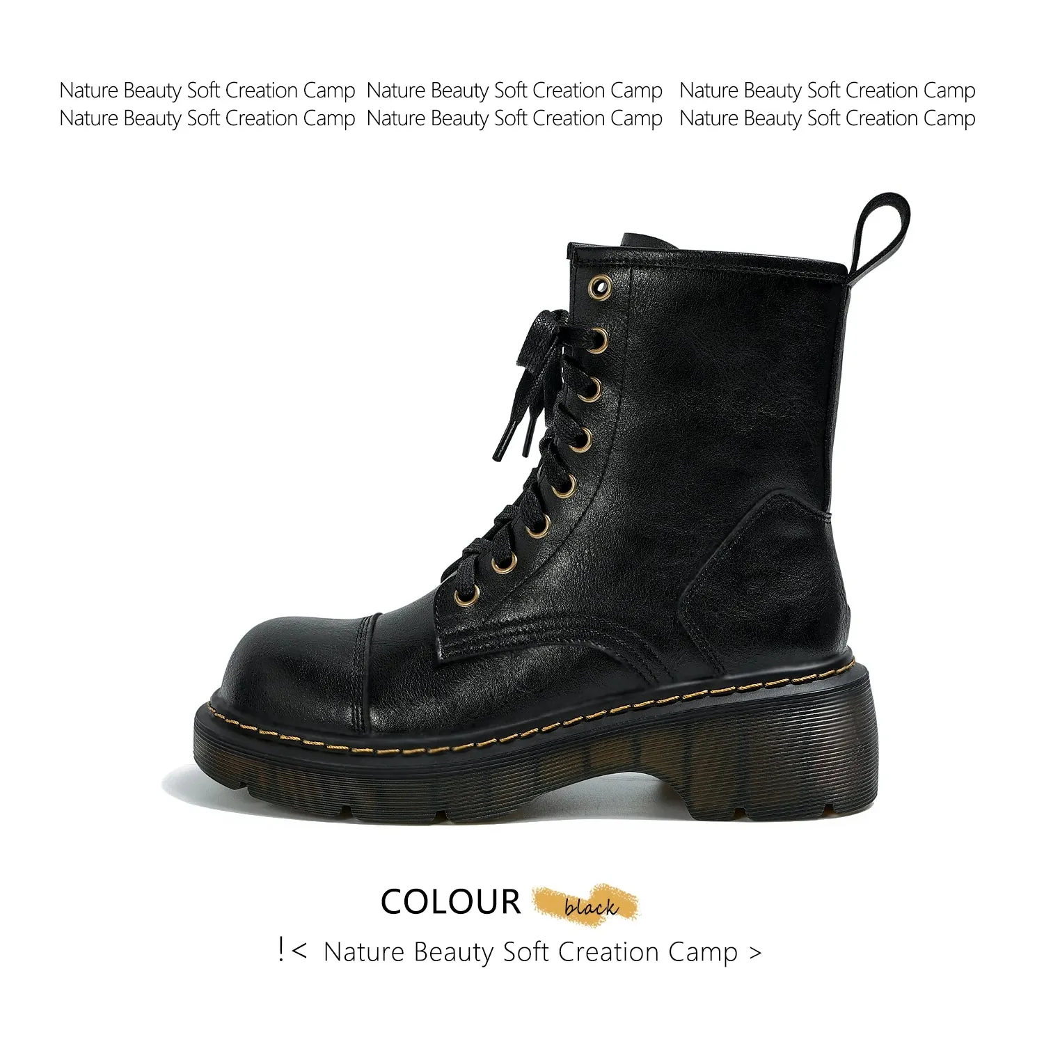 Natural Roll Shoelace Ins Fried Street Brown Martin Boots
