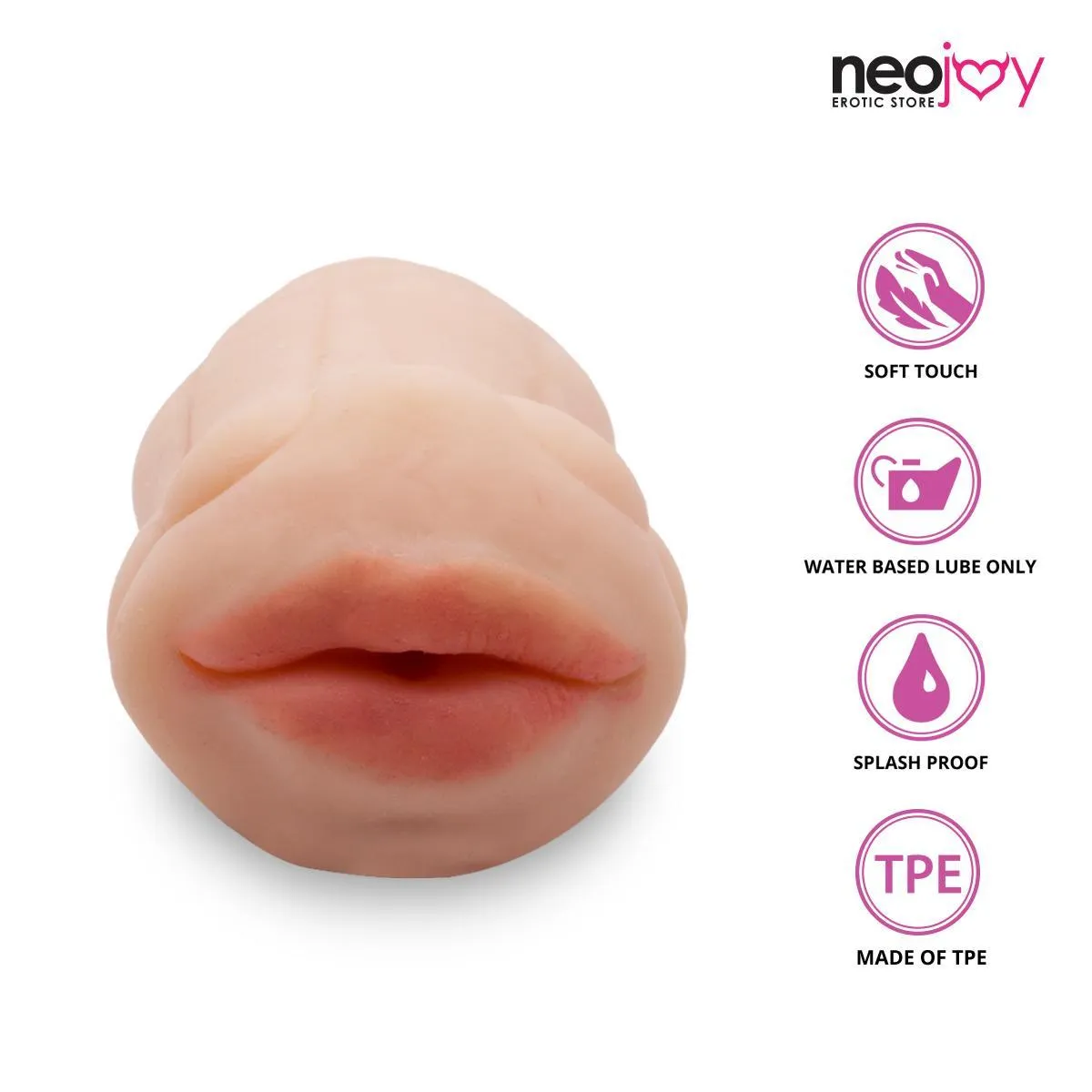 Neojoy Realistic Mouth Stroker - Flesh - 5.3 inch - 13.5cm