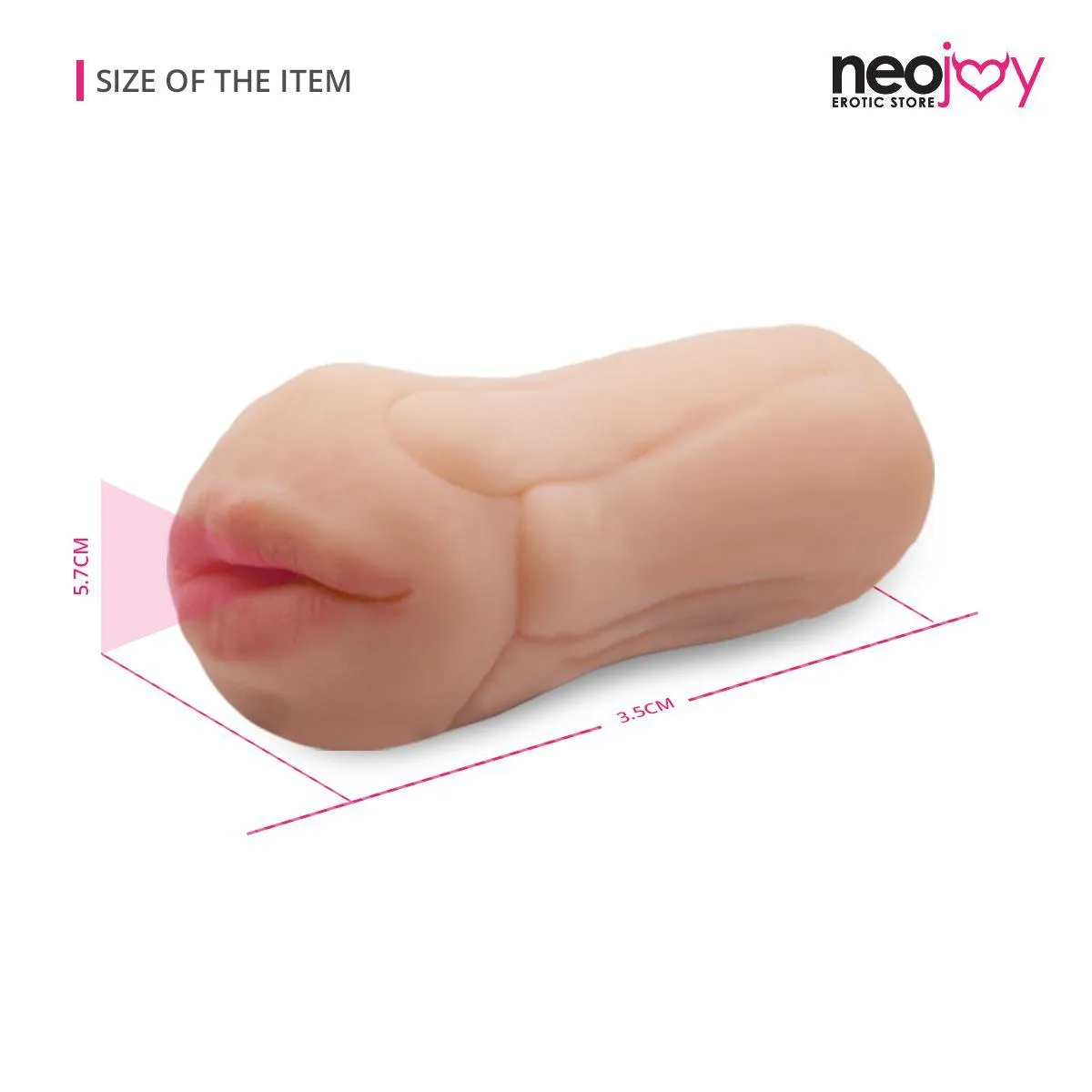 Neojoy Realistic Mouth Stroker - Flesh - 5.3 inch - 13.5cm