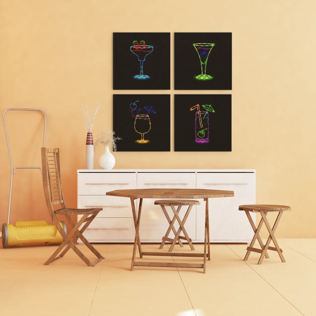Neon Gucci Cocktail Hour Canvas Wall Art