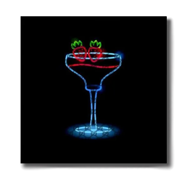 Neon Gucci Cocktail Hour Canvas Wall Art
