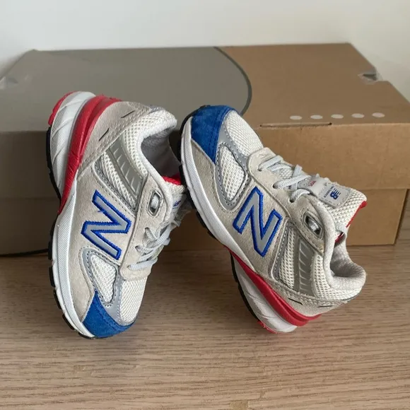 New Balance 990 V5 Red/Blue/White Toddler Sneakers- SZ 6 C