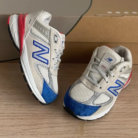 New Balance 990 V5 Red/Blue/White Toddler Sneakers- SZ 6 C