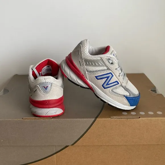 New Balance 990 V5 Red/Blue/White Toddler Sneakers- SZ 6 C