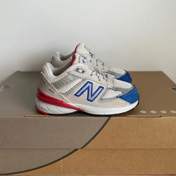 New Balance 990 V5 Red/Blue/White Toddler Sneakers- SZ 6 C